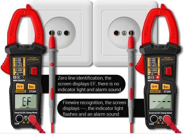 Alt view image 2 of 5 - ST194 Digital Clamp Meter Multimeter DC/AC Current Tester 600V Voltage True RMS Amp Meters 6000 Count Capacitor