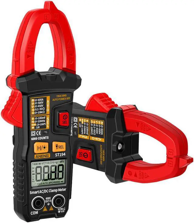 Alt view image 3 of 4 - ST194 Digital Clamp Meter Multimeter DC/AC Current Tester 600V Voltage True RMS Amp Meters 6000 Count Capacitor