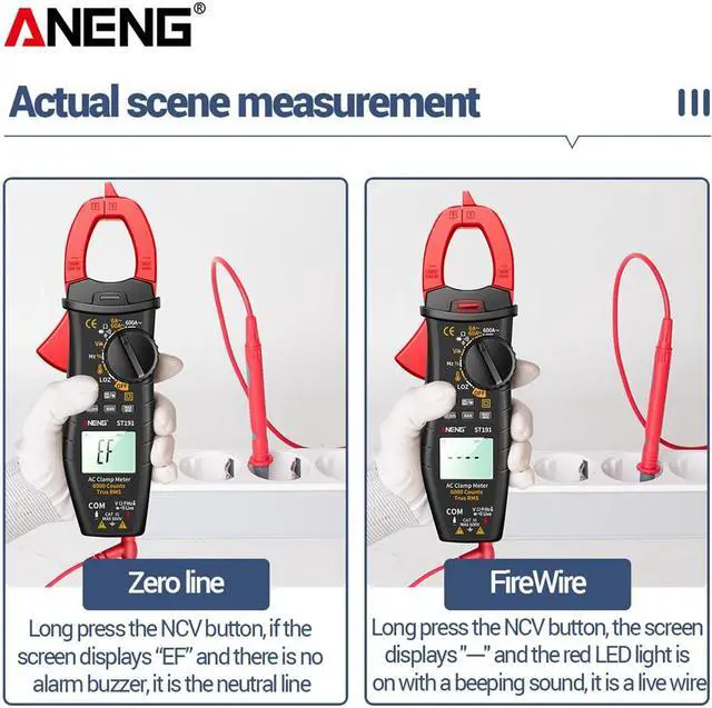 Alt view image 6 of 7 - ST191 Clamp Meter AC/DC Voltmeter Automatic Range Tester High Precision True RMS 6000 Count Clamp Multimeter (no box)