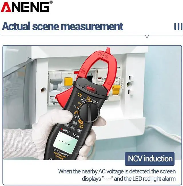 Alt view image 6 of 7 - ST191 Clamp Meter AC/DC Voltmeter Automatic Range Tester High Precision True RMS 6000 Count Clamp Multimeter