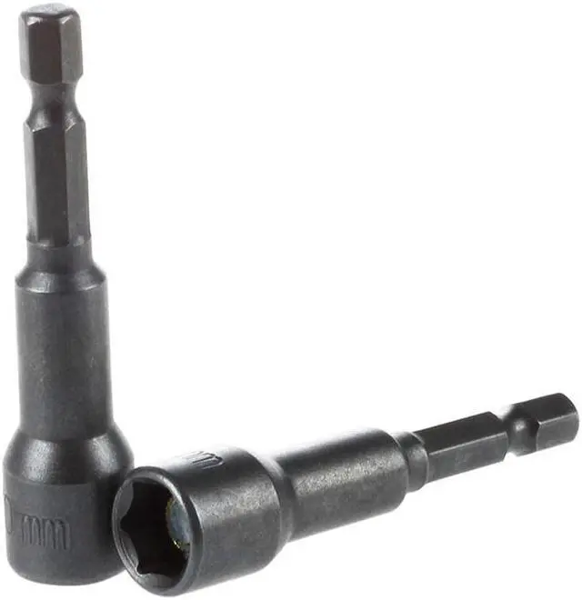 Main image of 2Pcs 1/4 Shank Magnetic 10mm Socket Wrench Hex Nut Driver Bit