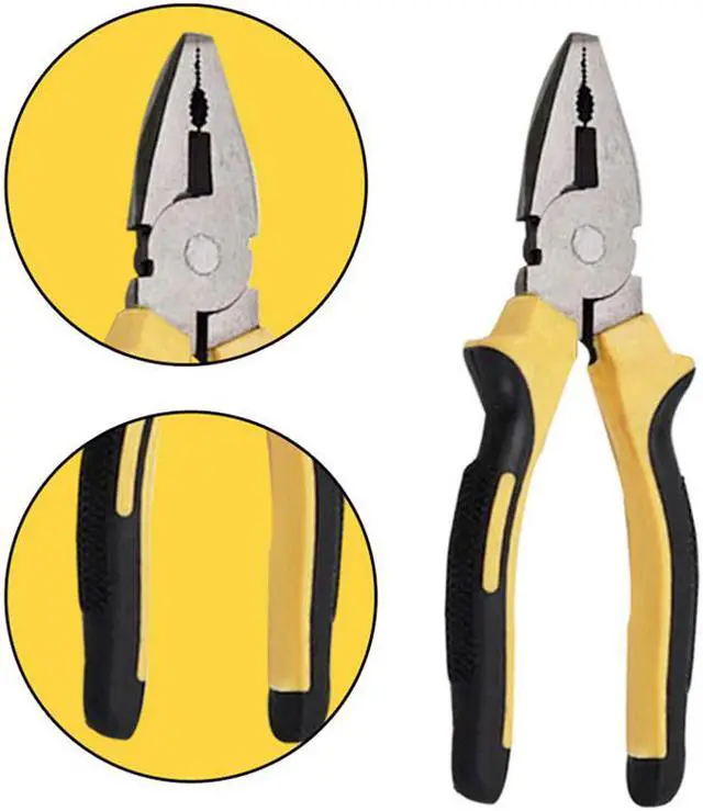 Alt view image 2 of 6 - Household Multi-Function Pliers PVC Plastic Handle Wire Cutters Vise 8-Inch Wire Cutters Hardware Tools