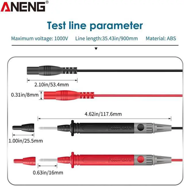 Alt view image 2 of 2 - ANENG ST211 Digital Clamp Meter 6000 Counts Multimeter DC/AC Voltage Current Tester Car Amp Hz Big Color Screen NCV Ohm Test - Black