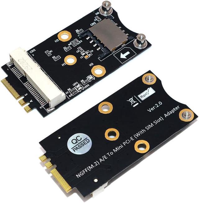 Alt view image 3 of 6 - Mini PCI-E to M.2 Key A/E Adapter Rise Card with SIM Card Slot for WiFi/WWAN/LTE Module Supports Win Linux