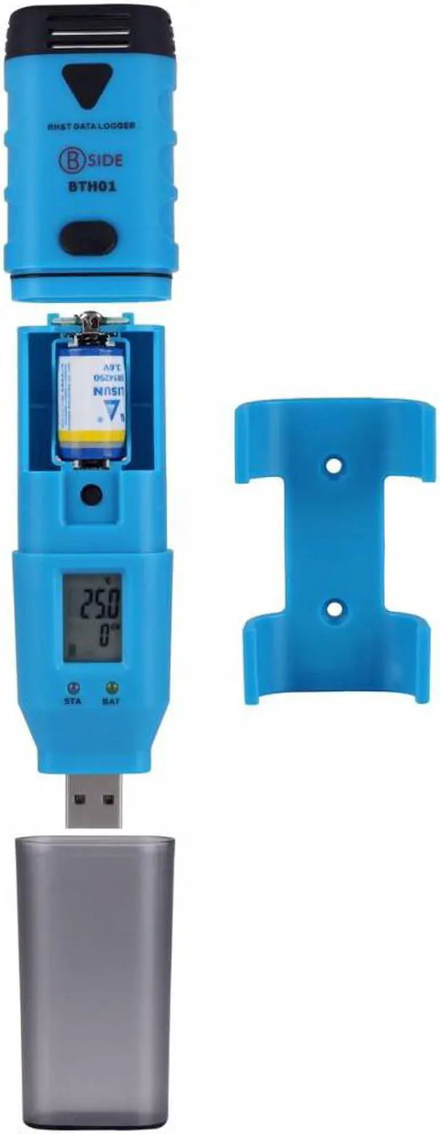Alt view image 3 of 4 - Bside BTH01 Portable Two Channel Temperature Humidity Dew Point Data Logger With LCD Display USB Interface