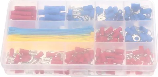 Main image of 260PCS Crimp Cable Terminals Set Kit Heat Shrink Insulated Wire Electrical Connector Assorted Box with Wire Stripping Pliers Portable