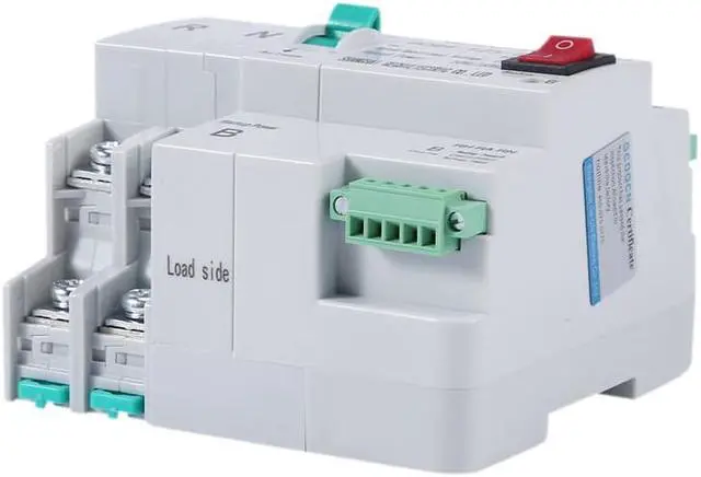 Alt view image 7 of 7 - Dual-Power Automatic Transfer Switch 2P 100A Household 35mm Rail Installation