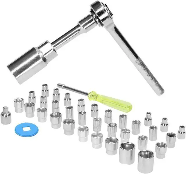 Alt view image 5 of 5 - 40 PCS Socket Set Practical Motorcycle Bicycle Auto Repairs Tool Set Household Hardware Tools Sleeve Ratchet Wrench Combination Tool Set with Storage Box