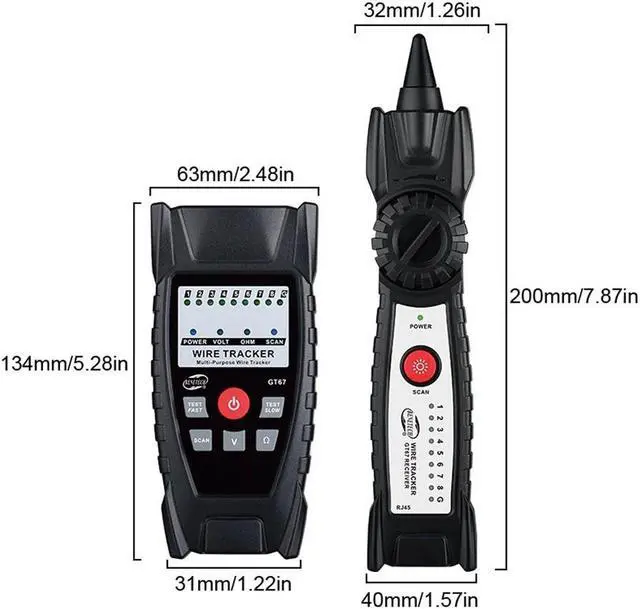 Alt view image 3 of 4 - GT67 Voltage Detector Anti-interference LAN Cable Tester Network Cable Trackers Wire Toner RJ45 RJ11 Ethernet LAN Analyzer Voltage Indicator
