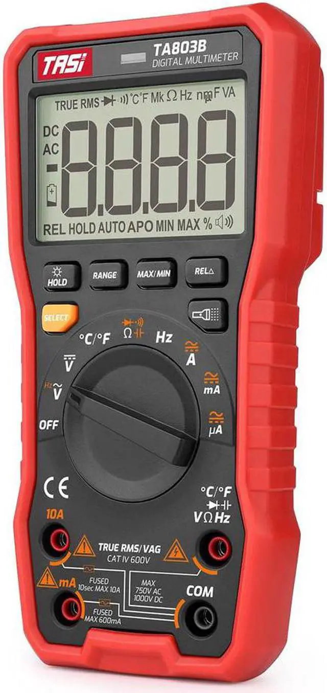 Main image of TASI TA803B Digital Multimeter 2000 Counts True RMS Universal Meter Tester Voltmeter Ammeter Amperemeter AC/DC Voltage & Current Resistance Capacitance Frequency Diodes On-off Test Flashlight Function