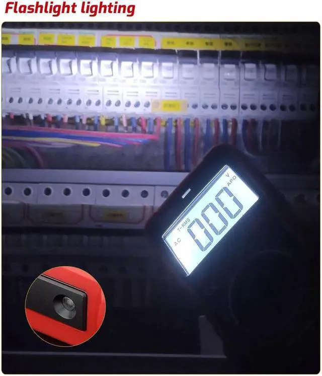 Alt view image 2 of 6 - TASI TA803B Digital Multimeter 2000 Counts True RMS Universal Meter Tester Voltmeter Ammeter Amperemeter AC/DC Voltage & Current Resistance Capacitance Frequency Diodes On-off Test Flashlight Function