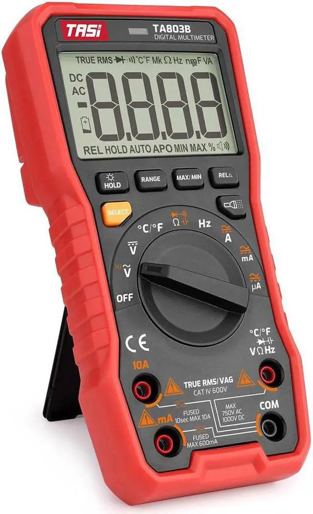 Alt view image 4 of 6 - TASI TA803B Digital Multimeter 2000 Counts True RMS Universal Meter Tester Voltmeter Ammeter Amperemeter AC/DC Voltage & Current Resistance Capacitance Frequency Diodes On-off Test Flashlight Function