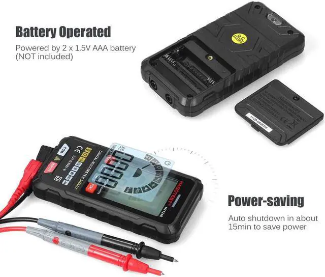 Alt view image 2 of 6 - HABOTEST HT124B Smart Digital Multimeter 4000 Counts True RMS Auto Ranging Voltage Meter with Backlight LCD Screen 600V AC DC Voltmeter Electric Test Pen LED Flashlight Multifunction Resistance Contin