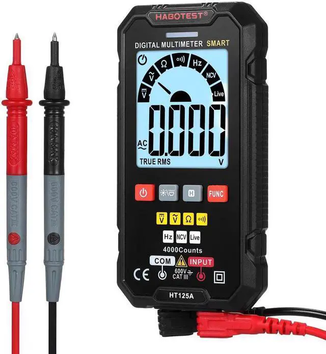 Alt view image 2 of 4 - HABOTEST HT125A Smart Digital Multimeter 4000 Counts True RMS Auto Ranging Voltage Meter 600V AC DC Voltmeter Electric Test Pen