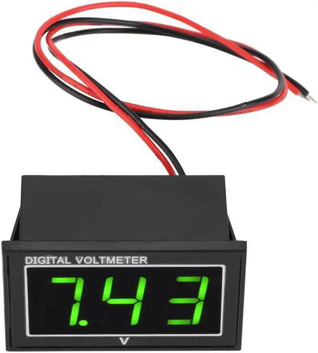 Alt view image 2 of 3 - Digital Voltmeter 0.56 inch LED Display Waterproof High Accuracy DC Voltage Meter Panel 2 wires Voltage Panel Green DC2.5V-30V