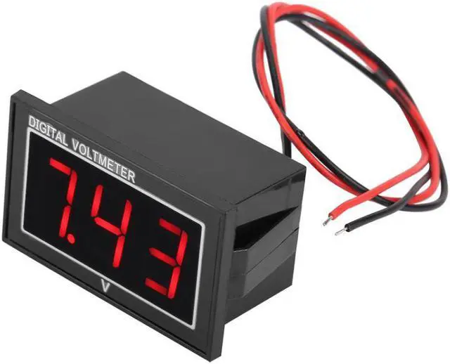 Alt view image 3 of 5 - Digital Voltmeter 0.56 inch LED Display Waterproof High Accuracy DC Voltage Meter Panel 2 wires Voltage Panel Red DC5V-130V