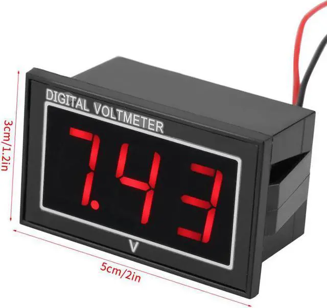 Main image of Digital Voltmeter 0.56 inch LED Display Waterproof High Accuracy DC Voltage Meter Panel 2 wires Voltage Panel Red DC5V-130V