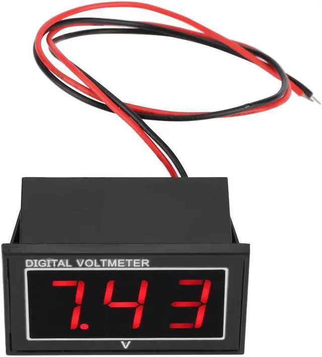 Alt view image 2 of 5 - Digital Voltmeter 0.56 inch LED Display Waterproof High Accuracy DC Voltage Meter Panel 2 wires Voltage Panel Red DC5V-130V
