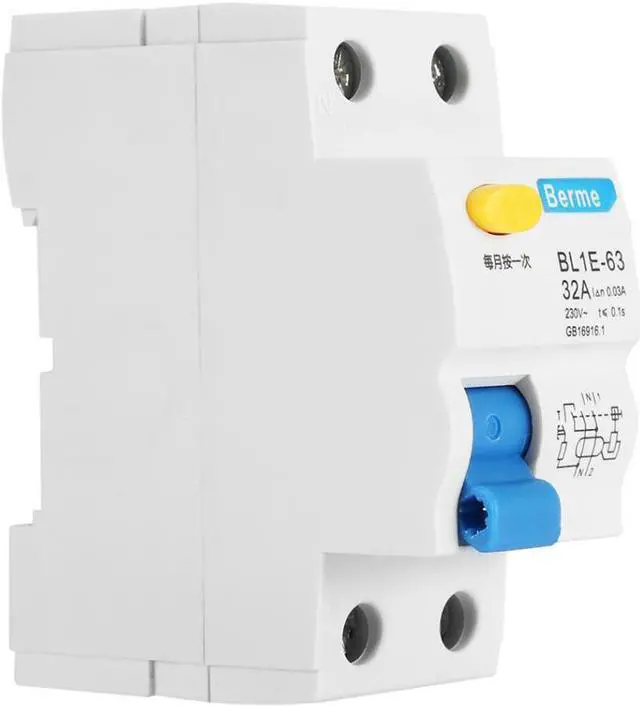 Alt view image 5 of 7 - BL1E-63 32A 1P+N RCCB Residual Current Circuit Breaker 230V 30mA Short Circuit Protection Current Circuit Breaker
