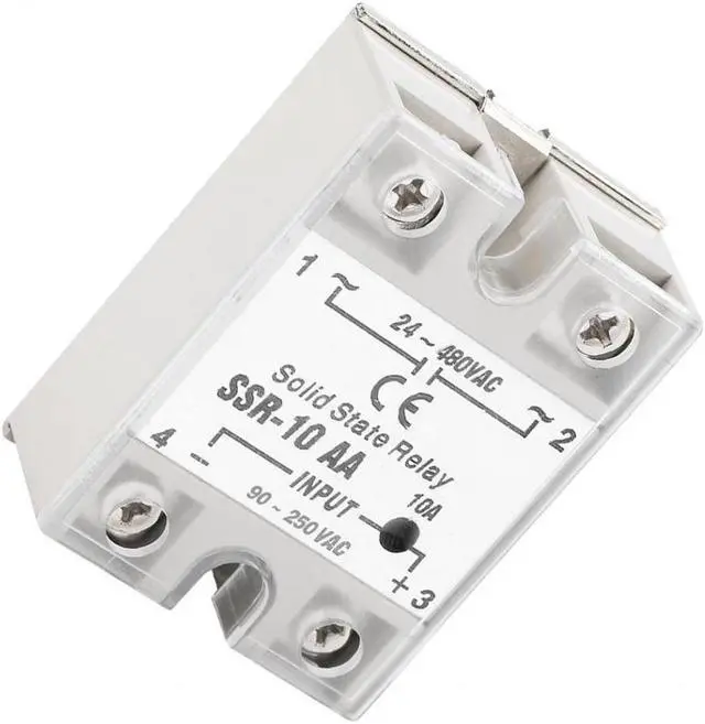 Alt view image 3 of 6 - Solid State Relay Module SSR AC-AC Input 90-250V AC Output 24-480V AC Solid State Relay SSR-10 AA 10A