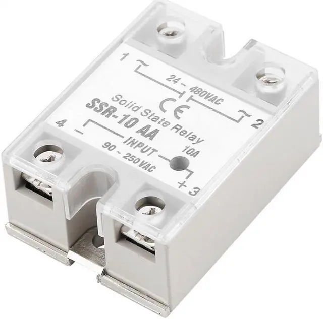 Alt view image 4 of 6 - Solid State Relay Module SSR AC-AC Input 90-250V AC Output 24-480V AC Solid State Relay SSR-10 AA 10A