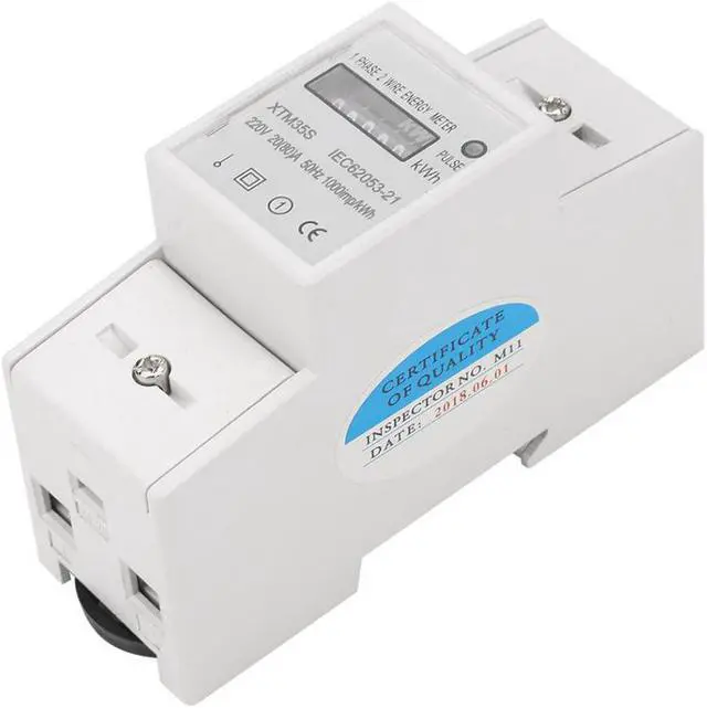 Alt view image 6 of 7 - 220V Digital DIN-Rail Electric Meter 1-phase 2 Wire 2P DIN-Rail Electronic Energy Meter KWh Meter(20(80)A)