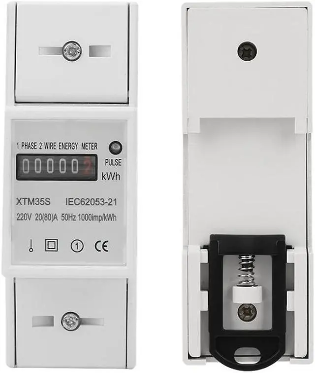 Alt view image 4 of 7 - 220V Digital DIN-Rail Electric Meter 1-phase 2 Wire 2P DIN-Rail Electronic Energy Meter KWh Meter(20(80)A)