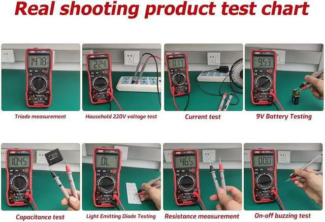 Alt view image 5 of 6 - TASI TA803B Digital Multimeter 2000 Counts True RMS Universal Meter Tester Voltmeter Ammeter Amperemeter AC/DC Voltage & Current Resistance Capacitance Frequency Diodes On-off Test Flashlight Function