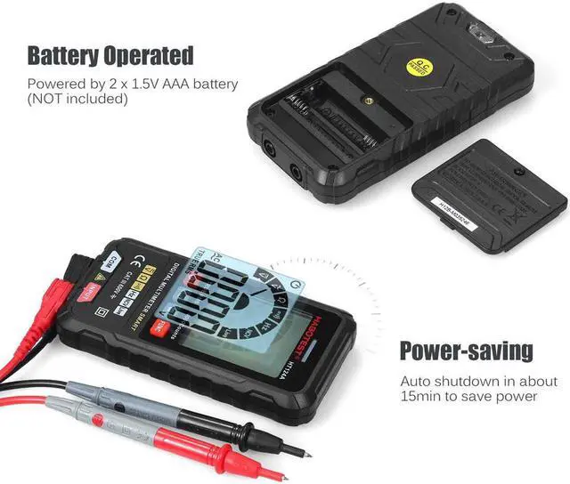 Alt view image 2 of 4 - HABOTEST HT124A Smart Digital Multimeter 4000 Counts True RMS Auto Ranging Voltage Meter with Backlight LCD Screen 600V AC DC Voltmeter Electric Test Pen LED Flashlight Multifunction Resistance Contin