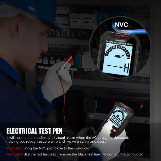 Alt view image 4 of 4 - HABOTEST HT125A Smart Digital Multimeter 4000 Counts True RMS Auto Ranging Voltage Meter 600V AC DC Voltmeter Electric Test Pen