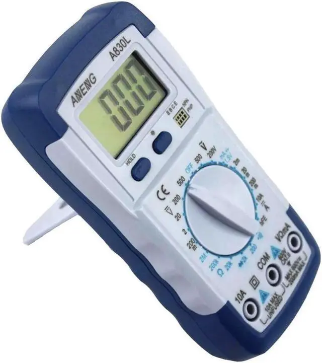 Alt view image 4 of 7 - A830L Portable Digital Multitester Backlight Ammeter Voltmeter Handheld LCD Digital Multimeter Current Tester - White