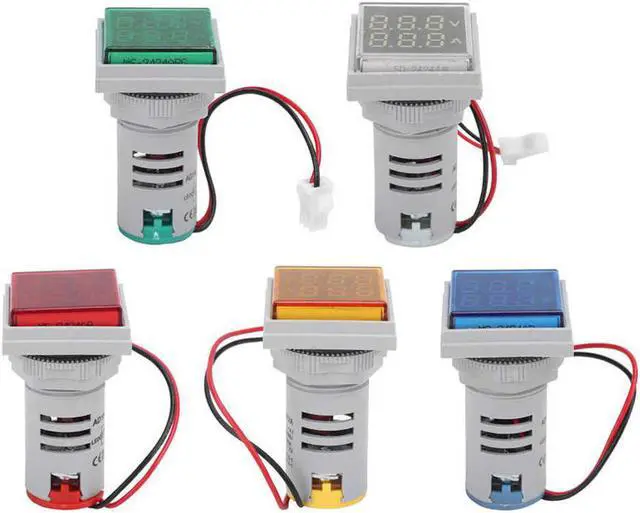 Alt view image 2 of 2 - AD16-22FVA 2 in 1 Voltmeter Ammeter Voltage Current Meter Tester Measuring Indicator Digital Ammeter Voltmeter Voltage Tester - Yellow