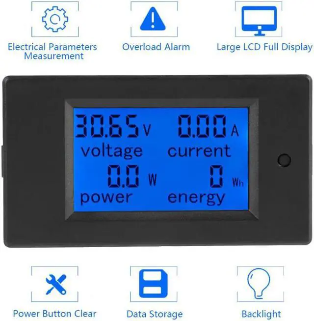 Alt view image 2 of 4 - LCD Digital Voltage Meter PZEM-051 DC 6.5-100V Digital Electric Power Energy Voltage Current Meter - 100A