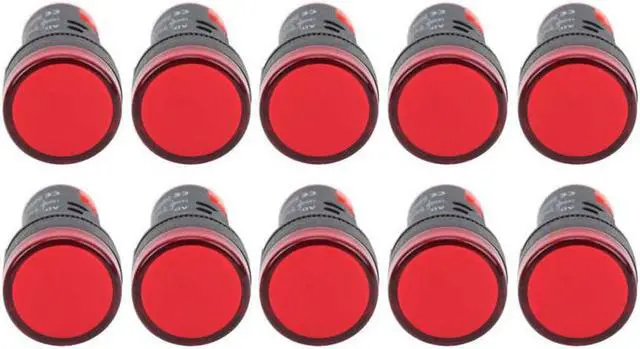 Alt view image 5 of 6 - 10PCS AD16-22DS High Brightness Red LED Signal Lamp LED Indicator Light for Signal Indication - 24V