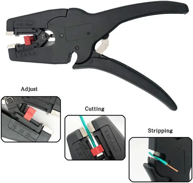 Alt view image 6 of 6 - Wire Stripper 0.08-10mm WX-D3 Self-Adjusting Machine Cable Scissors Multi-Tool Adjustable Precision Electrician Crimping Tool - Black