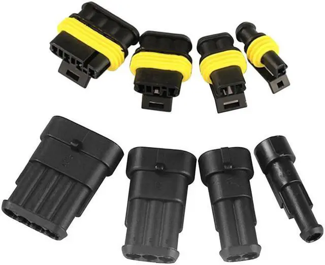 Alt view image 4 of 7 - 352 PCS Waterproof Car Electric Cable Connector Terminal Plug Kit Set 1 2 3 4 Pin Truck Plug Car Spark Connector Assorted Box Portable