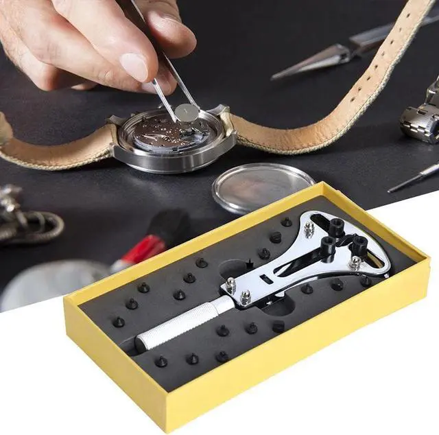 Alt view image 2 of 4 - Universal Adjustable Watch Case Opener 3 Prongs Watches Back Cover Removing Tool Watch Repairing & Battery Replacement - Silver