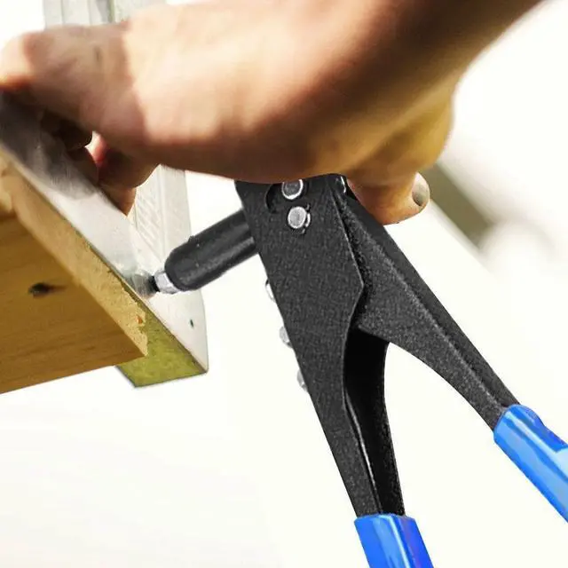 Alt view image 7 of 7 - Rivet Gun Kit Heavy Duty Single Hand Manual Riveter with 40 PCS Rivets 4 Interchangeable Heads 3/32 Inch 1/8 Inch 5/32 Inch 3/16 Inch for Metal Automotive Railway Blue