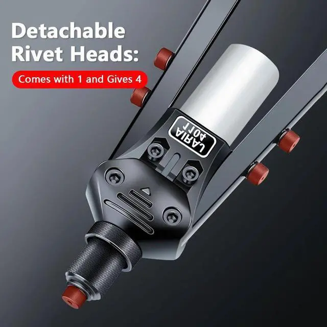 Alt view image 7 of 7 - Rivet Gun Heavy Duty Single Hand Manual Riveter for Metal Automotive Repairing Railway for 3/32 Inch 1/8 Inch 5/32 Inch 3/16 Inch 1/4 Inch Aluminium Stainless Steel Rivets Black