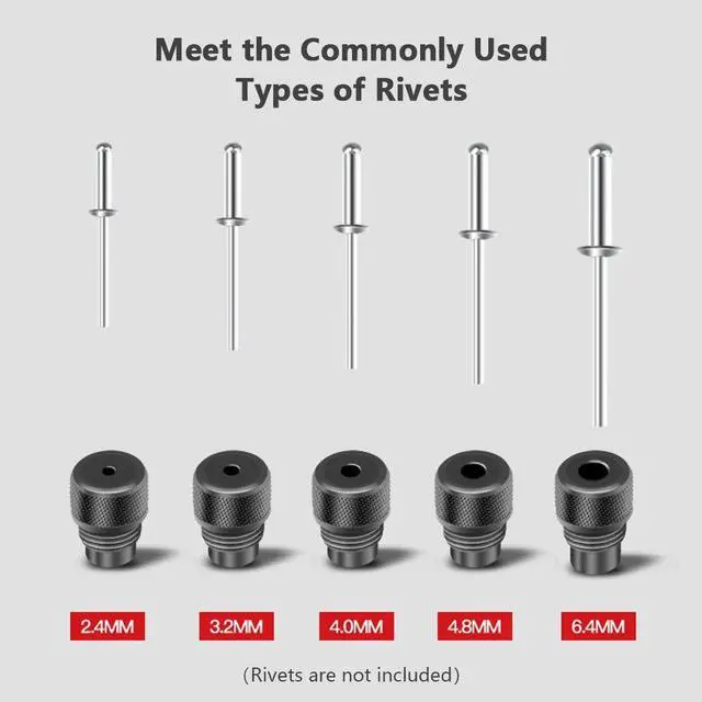 Alt view image 6 of 7 - Rivet Gun Heavy Duty Single Hand Manual Riveter for Metal Automotive Repairing Railway for 3/32 Inch 1/8 Inch 5/32 Inch 3/16 Inch 1/4 Inch Aluminium Stainless Steel Rivets Black