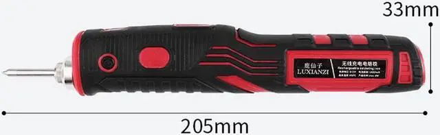 Alt view image 5 of 7 - Portable Cordless Soldering Iron Home DIY Handheld Electric Iron Rapid Internal Heating Electric Iron Power Display Function with LED Lighting with Holder