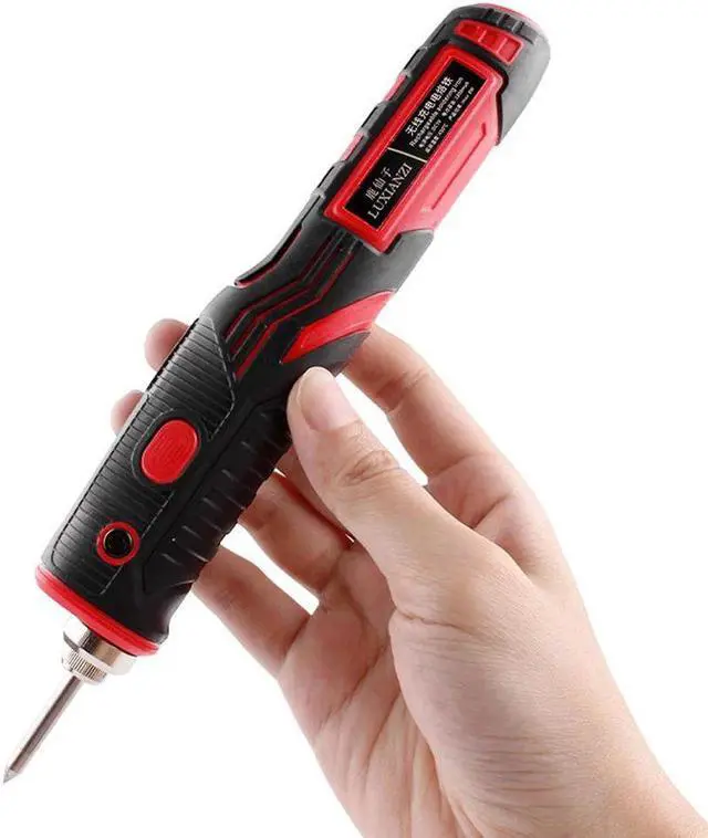 Alt view image 6 of 7 - Portable Cordless Soldering Iron Home DIY Handheld Electric Iron Rapid Internal Heating Electric Iron Power Display Function with LED Lighting with Holder