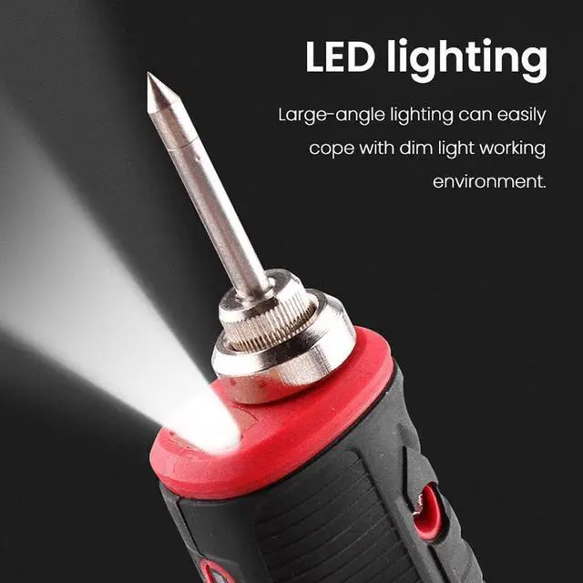 Alt view image 3 of 7 - Portable Cordless Soldering Iron Home DIY Handheld Electric Iron Rapid Internal Heating Electric Iron Power Display Function with LED Lighting with Holder