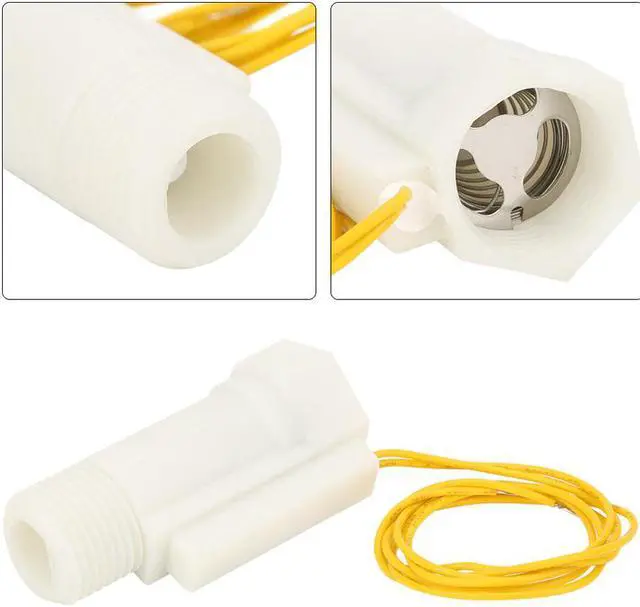 Alt view image 5 of 7 - DC0-110V Plastic Water Flow Sensor Switch Piston Type G1/2in Male/Female Thread Water Flow Switch