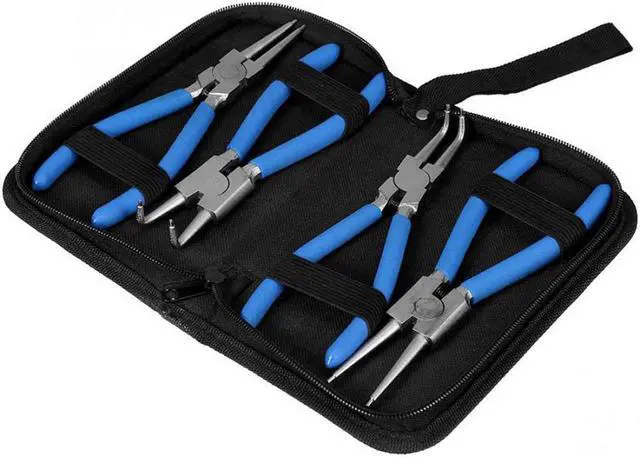 Main image of 4pc Professional 7" Internal External Straight Bent Circlip Snap Ring Pliers Set Hand Tool Set Household Repair Tool