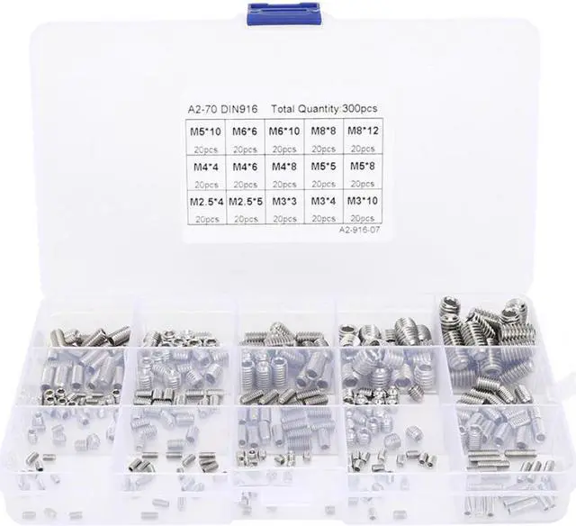 Alt view image 3 of 6 - 300Pcs Set Screw Hex Socket Stainless Steel 304 Fasteners for Electronics Industry Fasteners