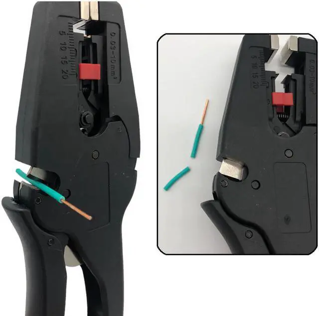 Alt view image 5 of 6 - Wire Stripper 0.08-10mm WX-D3 Self-Adjusting Machine Cable Scissors Multi-Tool Adjustable Precision Electrician Crimping Tool - Black