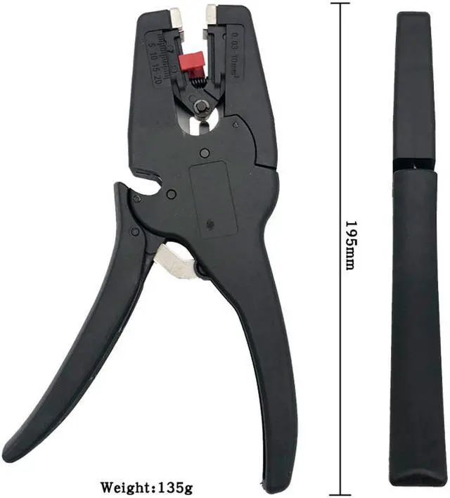 Alt view image 3 of 6 - Wire Stripper 0.08-10mm WX-D3 Self-Adjusting Machine Cable Scissors Multi-Tool Adjustable Precision Electrician Crimping Tool - Black