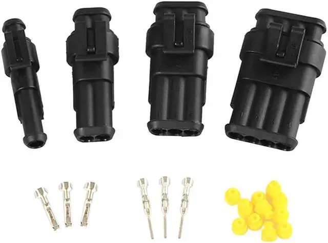 Alt view image 7 of 7 - 352 PCS Waterproof Car Electric Cable Connector Terminal Plug Kit Set 1 2 3 4 Pin Truck Plug Car Spark Connector Assorted Box Portable