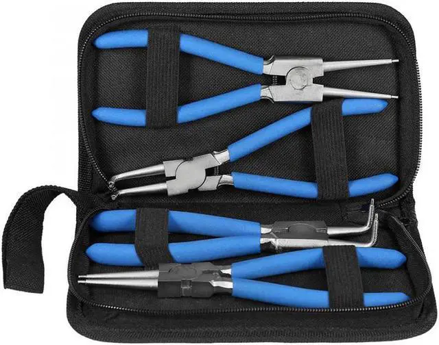 Alt view image 7 of 7 - 4pc Professional 7" Internal External Straight Bent Circlip Snap Ring Pliers Set Hand Tool Set Household Repair Tool